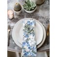 thumbnail image 2 of Blue Green Spring Floral Cloth Napkins Set of 4 Reusable Dinner Napkins, Watercolor Blooming Botanical Summer Cocktail Napkin Washable Table Napkins for Wedding/Holiday Party/Baby Shower 20"x20", 2 of 7