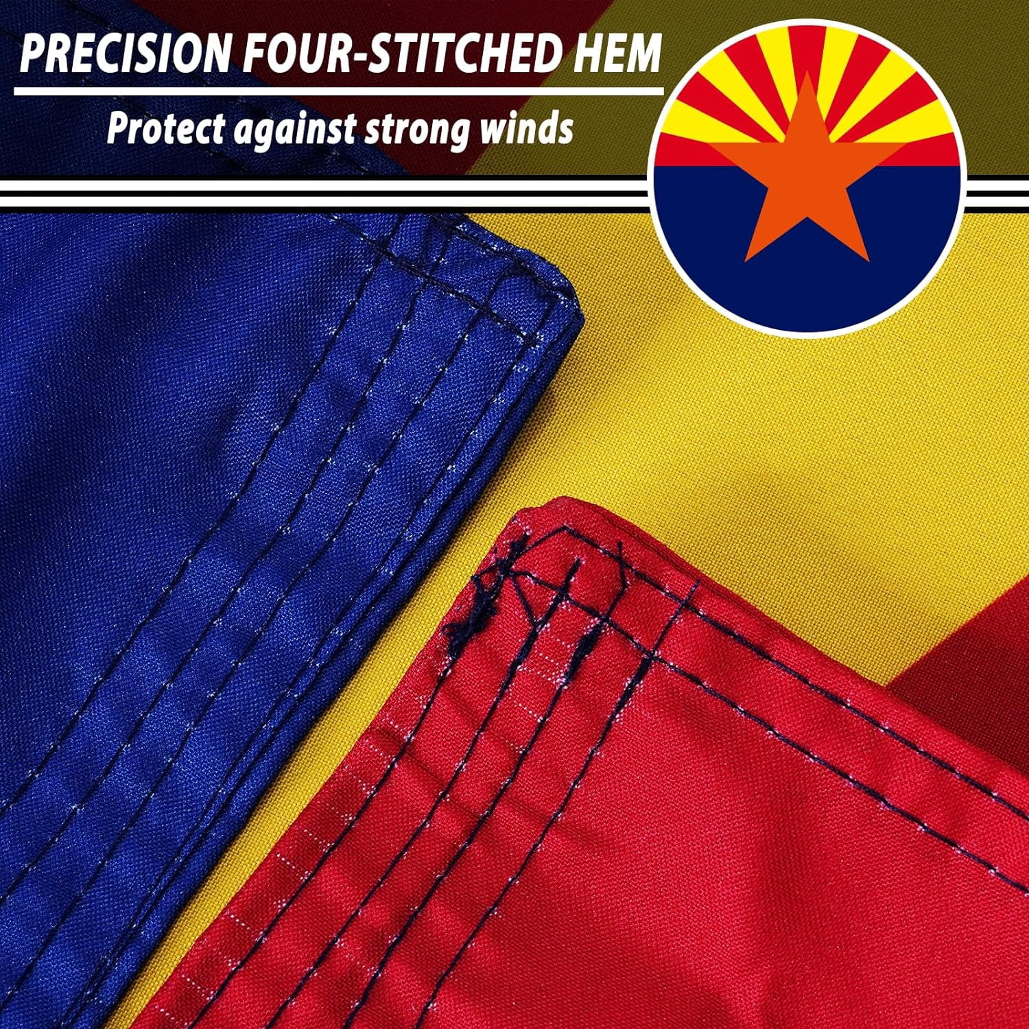 FLAGWIN Arizona Flag 3x5 FT - 3 Ply Double Sided Polyester Arizona State Flag with Brass Grommets - Vivid Color and Fade Proof State of Arizona Flag 3x5 Outdoor