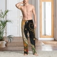 thumbnail image 2 of Hirioo Abstract Gold Floral Galaxy for Men's PJ Pajama Pants Sleep Pants Men's Home Trousers with Pockets,S-3XL-X-Large, 2 of 6