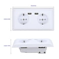 thumbnail image 4 of Power Outlet Socket, Double Eu Plug Sockets USB EU Wall Socket, With Protective Plate For Home, 4 of 8