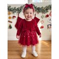 thumbnail image 5 of RUINIXCW Baby Girl Christmas Dress Star Print Long Sleeves Dress with Bow Headband, 5 of 8
