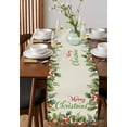 thumbnail image 2 of Table Runners 48 Inches Long Dress Scarves, Merry Christmas Farmhouse Kitchen/Dining Table Runner, Short Coffee Tablerunners, Holly Leaves Red Berries Xmas Pine Needles 13x48 Inch, 2 of 7