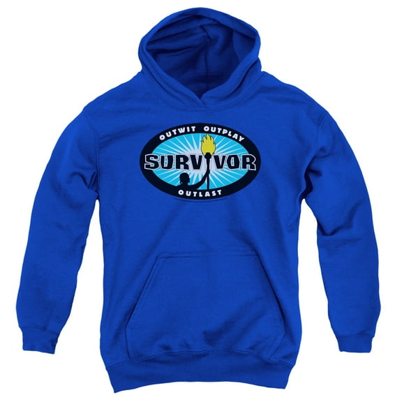 Survivor - Blue Burst - Youth Hooded Sweatshirt - Large