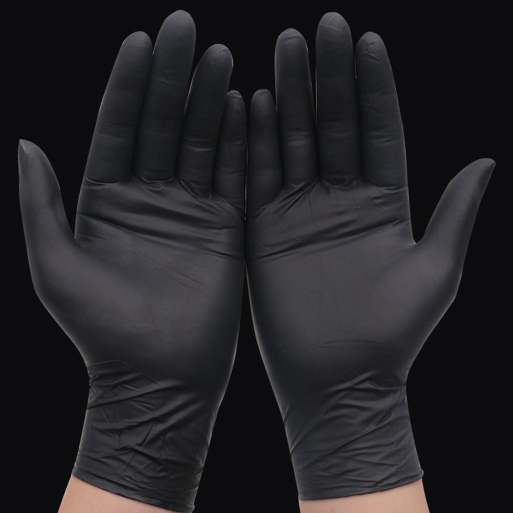 B-CLICK Powder Free Black Disposable Nitrile Gloves Tattoo Mechanic Box of 100 