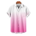 thumbnail image 3 of Hvot&aat Men's Summer Gradient Shirts Button Down Short Sleeve Tops Casual Fashion Lapel Blouse With Pocket, 3 of 5