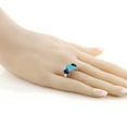 thumbnail image 3 of Gem Stone King 3.50 Ct Oval Green Turquoise Blue Created Sapphire 925 Sterling Silver Ring (Size 7), 3 of 3