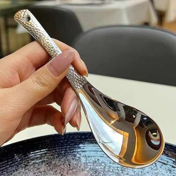 New Thickened Luxury 304 Stainless Steel Soup Spoon for Adults, Dining Spoon, Ins Style High-Value Dessert Spoon