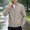Khaki, variant on YODETEY Men’s Stand Collar Lightweight Zip Jacket, Long Sleeve Windproof Softshell Jacket , Size XXS-XL
