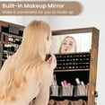 thumbnail image 6 of CHARMAID Jewelry Cabinet with Full Length Mirror and Warm Lights, Lockable Jewelry Armoire with Storage, 4 Tilt Angles, Standing Jewelry Organizer with Makeup Mirror for Girls Bedroom (Rustic Brown), 6 of 18