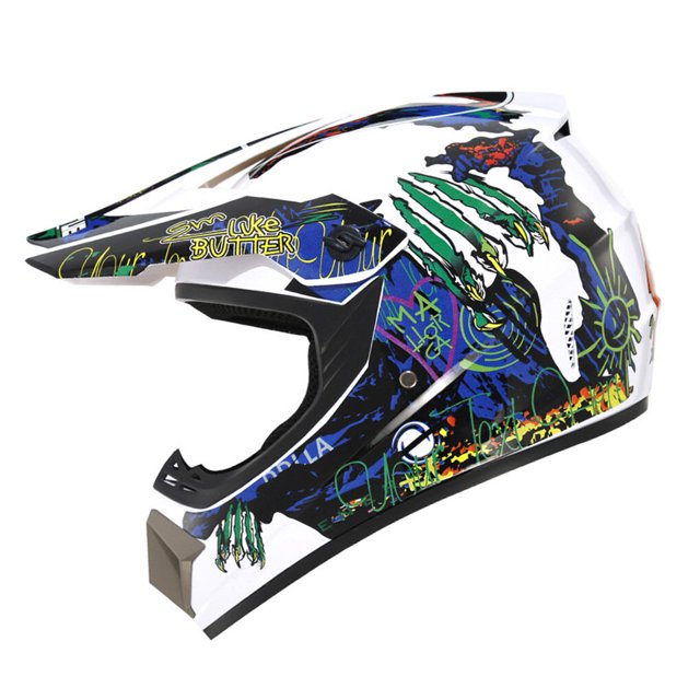 Greeniant Carreras profesionales de Motocross Casque hors route Casque Moto Capacete Moto Casco todoterreno de dibujos animados para niños Casco Ciclismo Weiße Krallen