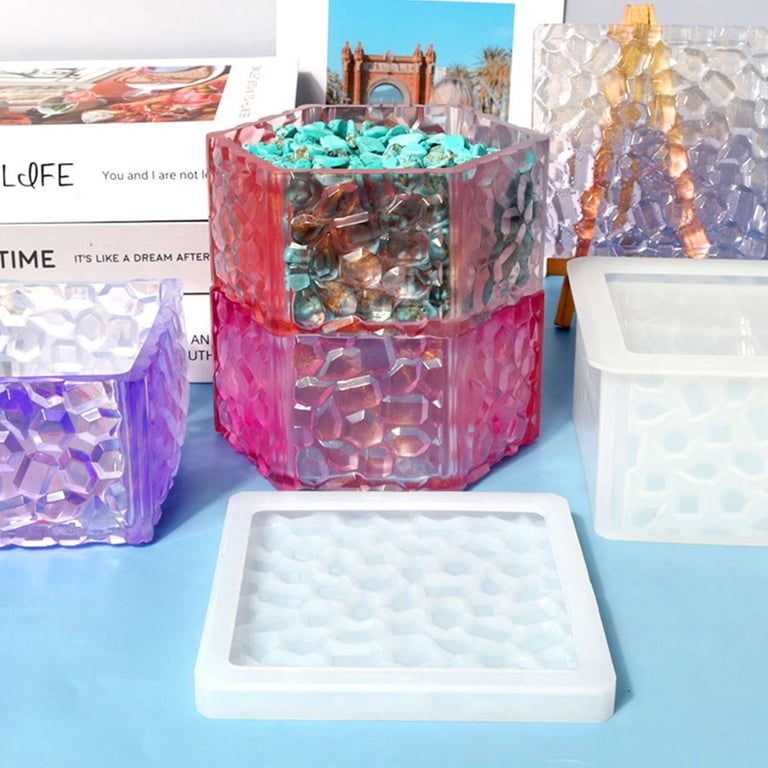 2 Set Vintage Jar Resin Mold With Lid - Stackable Jewelry Box Mold For Resin Casting