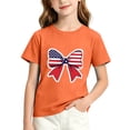 thumbnail image 2 of Amidoa Girls Short Sleeve 4th of July Cute Graphic T-Shirts Summer Tops Casual Kids Soft Crewneck Tees Gray Size 2T, 2 of 6