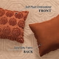 thumbnail image 3 of Rust Red Fall Pumpkin Decorative Throw Pillow Covers Set of 2, 20x20 Inch Soft Plush 3D Embroidered Halloween Pillow Covers for Fall Decorations Farmhouse Cushion Covers for Thanksgiving, 3 of 9