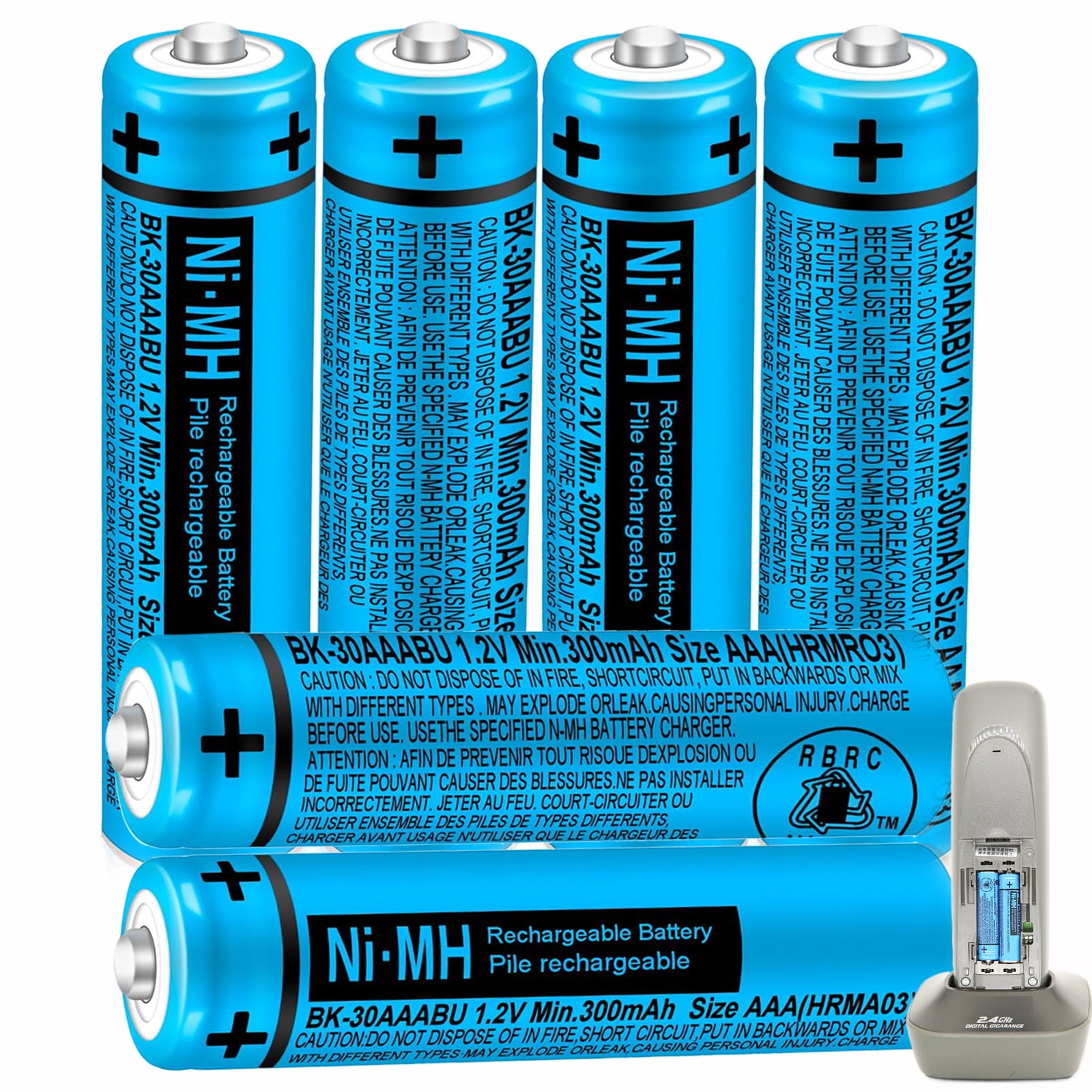 Panasonic Nimh AAA Rechargeable 700mah Battery for Cordless Phones