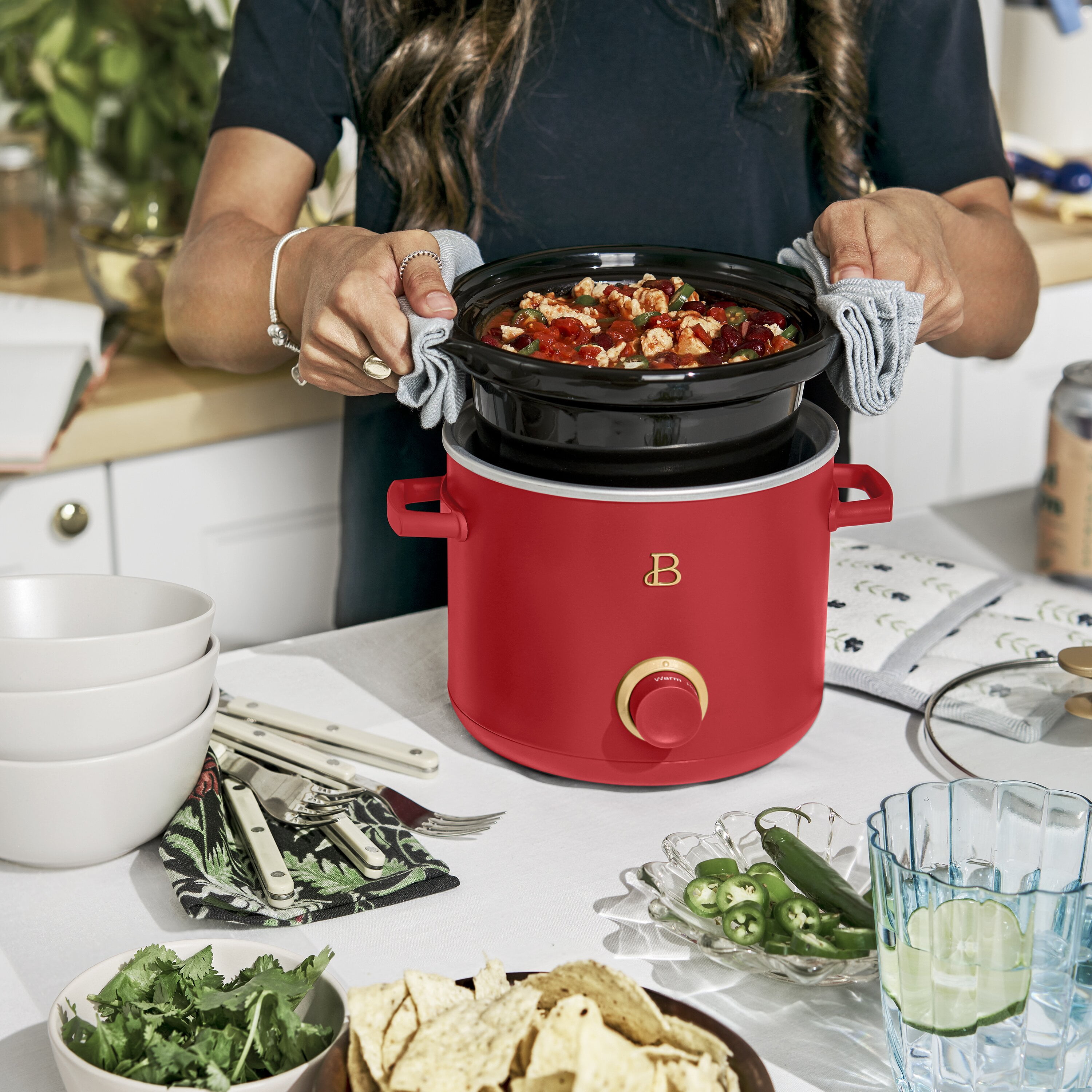 Beautiful by Drew Barrymore 2Qt Slow Cooker Set