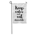 thumbnail image 1 of KDAGR Chocolate Food Hand Lettering Inspirational Keep Calm and Eat Garden Flag Decorative Flag House Banner 12x18 inch, 1 of 2