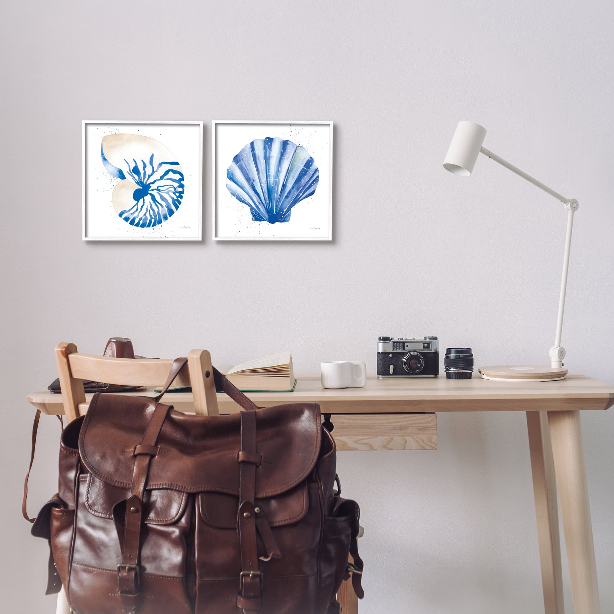 Stupell Industries Serene Blue Seashell Clam Simple Design , 12 x 12, Design by Mercedes Lopez Charro