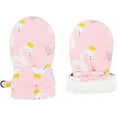 thumbnail image 4 of Zando Kids Ski Mittens Girls Boys Ski Gloves Waterproof Warm Snow Gloves for Winter Outdoor Activities Pink Swan S, 4 of 6