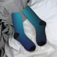 thumbnail image 5 of KLL Blue and Teal Gradient Print Cool Socks Men's Women's Crew Socks Funny Crazy Novelty Stockings, 5 of 6