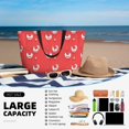 thumbnail image 5 of Wukai Cartoon Rooster Print Zipper Bag,large Beach Tote Bag,Waterproof Sandproof Bag,Grocery and Picnic Tote Travel Bag, 5 of 5
