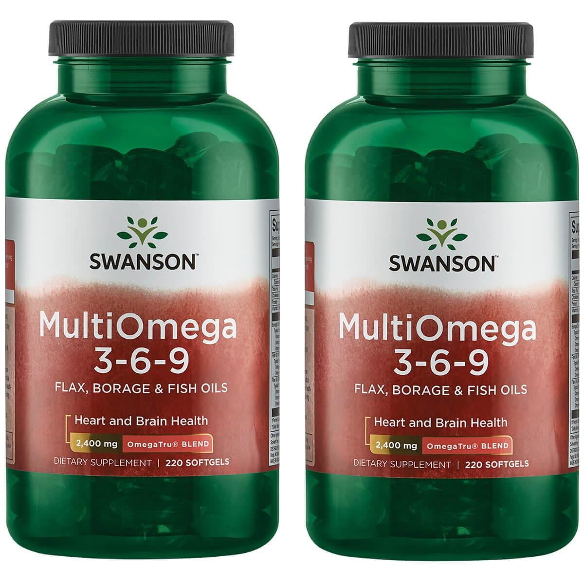 Swanson Multiomega 369 Flax, Borage & Fish Oils Omegatru Blend 2 Pack