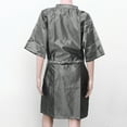 thumbnail image 3 of Grey Salon Client Gown Robe Cape Smock Water Repellent Anti Static One Size Fits Most, 3 of 8