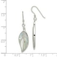 thumbnail image 2 of 925 Sterling Silver Mother of Pearl Leaf Earrings; for Adults and Teens; for Women and Men, 2 of 2