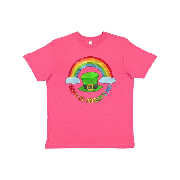 Inktastic Happy St. Patrick's Day Rainbow and Hat Youth T-Shirt