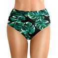 thumbnail image 1 of LUOGENLI Bikini Bottoms Full Coverage Low Rise High Waist Women's Ruched Belly Control Bikini Swimsuit Bottoms Comfortable and Stylish Swimwear for Beach Pool (Dark Green Size S), 1 of 5