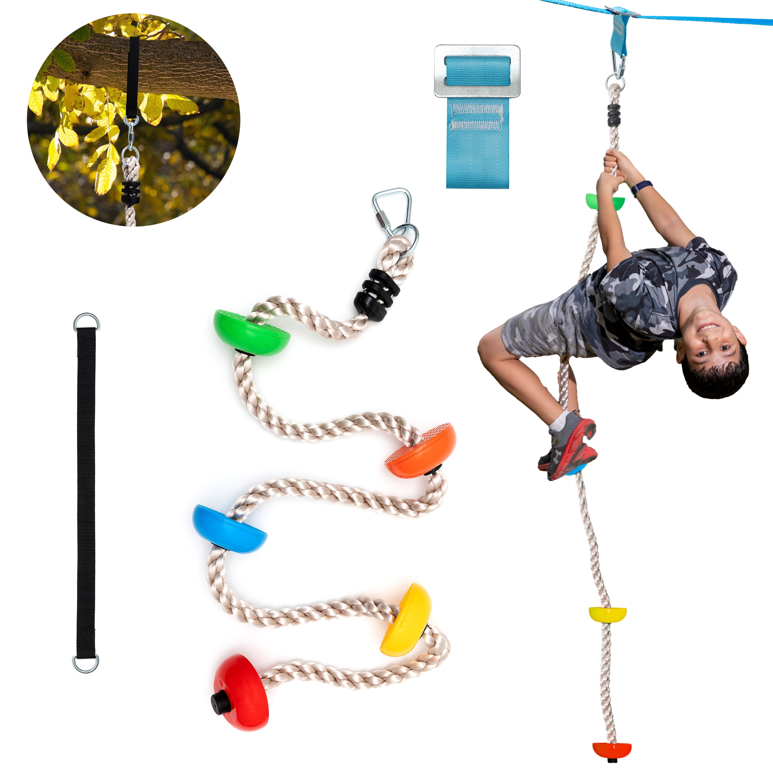 Climbing Rope for Kids with Knots Ninja Rope and Tree Climbing Rope 8 ...