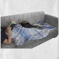 thumbnail image 6 of Alaskan Malamute Soft Flannel Fleece Blanket, Chukchi Husky Breed Dog on Snow Covered Rural Winter Landscape, Cozy Plush for Indoor and Outdoor Use, 50" x 60", Black White Pale Blue, by Ambesonne, 6 of 6
