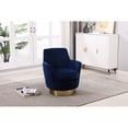 thumbnail image 3 of Round Velvet Swivel Armchair / Ergonomic Design for Comfortable Reading, 3 of 6