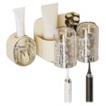 thumbnail image 3 of Lindo oso estante para cepillos de dientes con exprimidor automático de pasta de dientes, perforador de plástico, sin espacio, soportes para cepillos de dientes montados en la pared, 2 tazas, 3 of 5