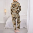 thumbnail image 3 of Pajama Sets for Women 2 Pcs, Moon Stars Owls Button Down Long Sleeve Sleepwear Lounge PJ Sets, 3 of 6