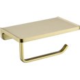 thumbnail image 1 of Brushed Gold Toilet Paper Holder with Shelf,Wall Mounted Bathroom Accessories Tissue Roll Dispenser with Detachable Frosted Crystal Acrylic Storage Shelf,Suit for Bathroom, 1 of 5