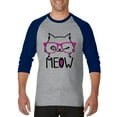 thumbnail image 1 of Artix - Mens Raglan Sleeve Baseball T-Shirts - Meow Cute Cat Kitty, 1 of 5
