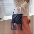 thumbnail image 7 of Kukuzhu Women Straw Crossbody Bags Cotton Crochet Tassel Beach Bag Handmade Clutch Bohemian Purse Woven Shoulder Bag, 7 of 7