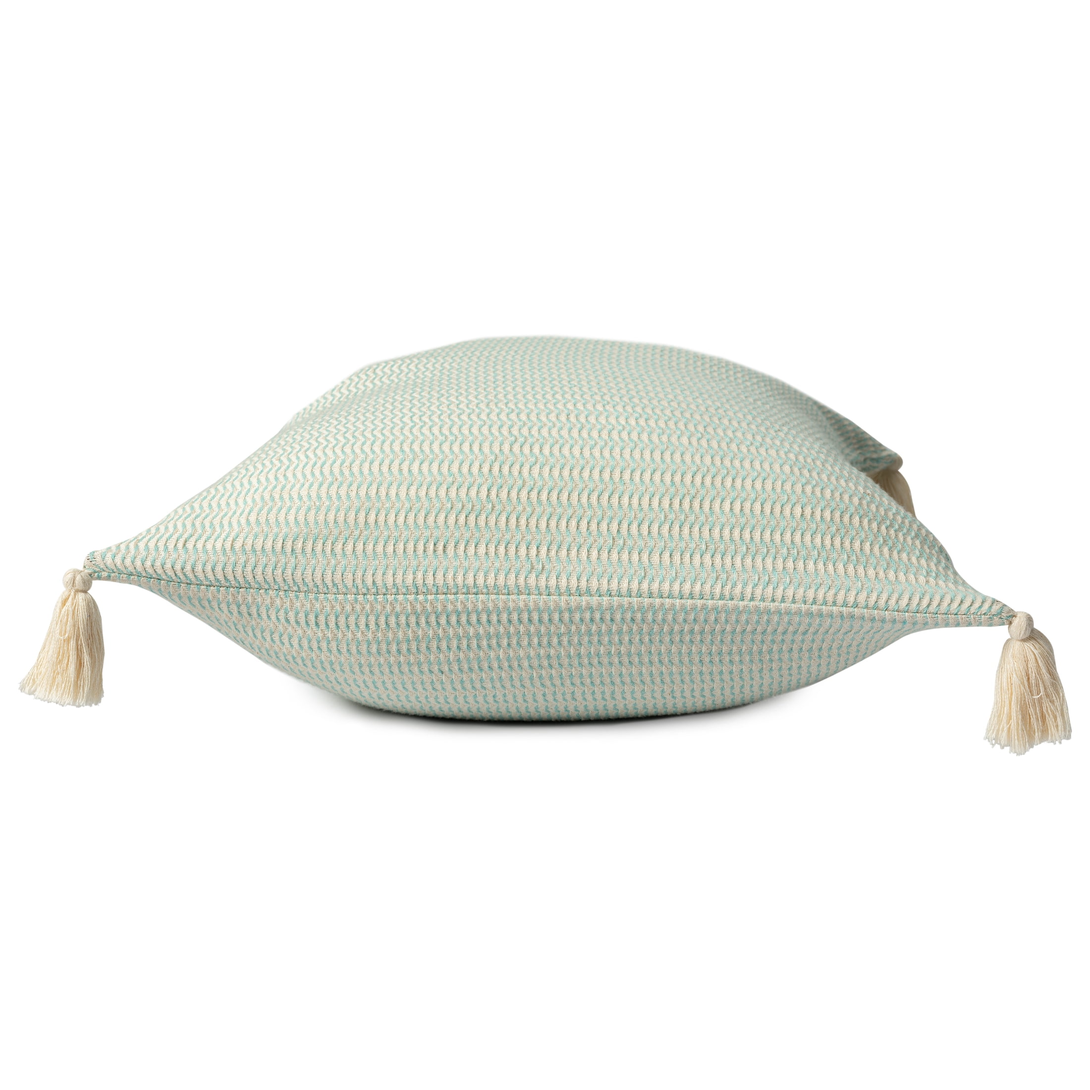 Ox Bay Brinley Light Turquoise Striped Ultra-Soft Turkish Cotton Adult Decorative Throw Pillow