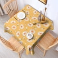 thumbnail image 2 of Yellow Daisy Flower Pattern Square Tablecloth,Waterproof Square Table Cover,Wipeable Spillproof Washable Table Cover for Home Kitchen Party Decor 42"X42"(107x107cm), 2 of 6