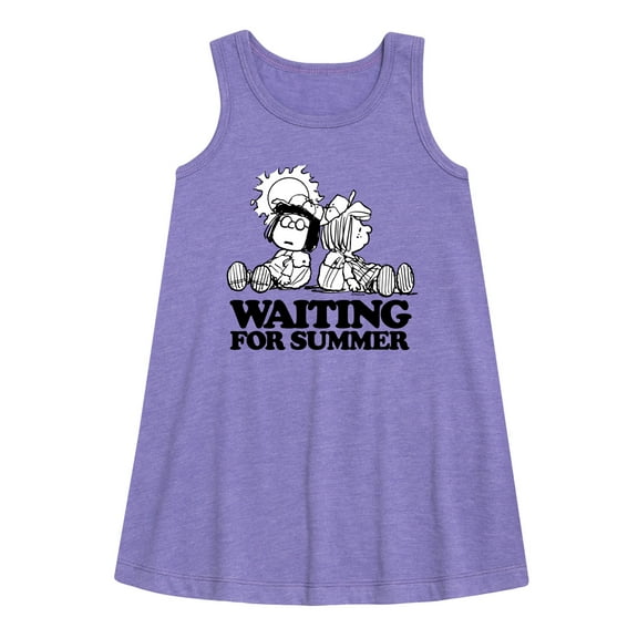 Peanuts - Marcie & Peppermint Patty - Waiting for Summer Dazed - Toddler & Youth Girls A-line Dress