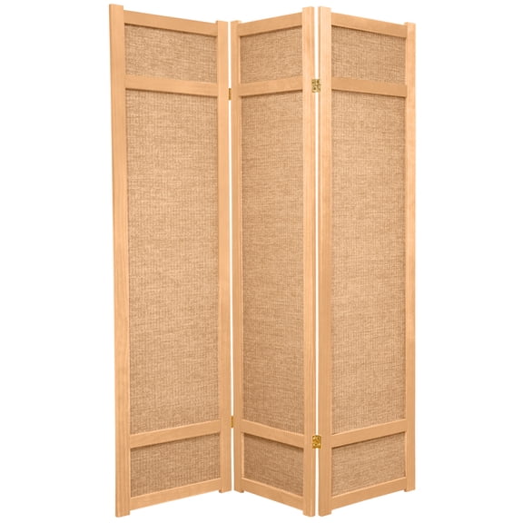 6 ft. Tall Jute Shoji Screen - 3 Panel - Natural