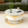 thumbnail image 2 of Modern Round Nesting Coffee Table with Drawers in White, 2 of 33