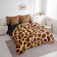 thumbnail image 4 of Manfei Brown Leopard Print 7-Piece Twin Bedding Sets, Cheetah Giraffe Animal Bedding Comforter Set, Chic Fashion Reversible Sheet Sets, Luxury Bedroom Decor, 4 of 8