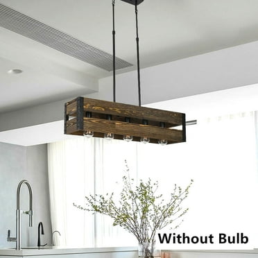 Farmhouse Chandelier 5-Light Pendant Light Kitchen Island Ceiling Light Fixture Without Bulb