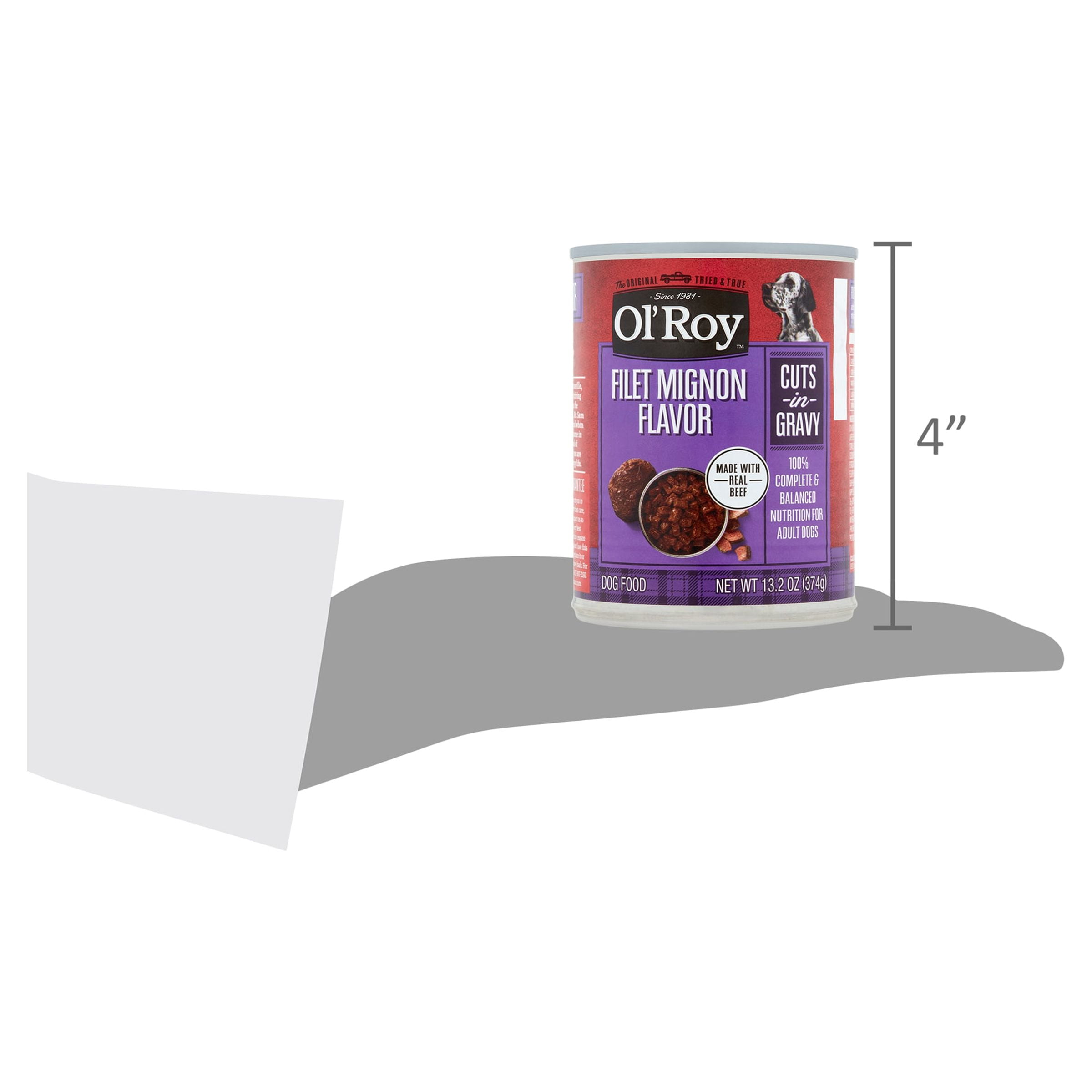 (2 pack) Ol' Roy Filet Mignon Flavor Cuts in Gravy Wet Dog Food, 13.2 oz Can