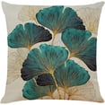 thumbnail image 4 of Fundas de almohada TANGJMXG paquete de 4 hojas verdes y doradas 18 X 18 pulgadas, 4 of 5