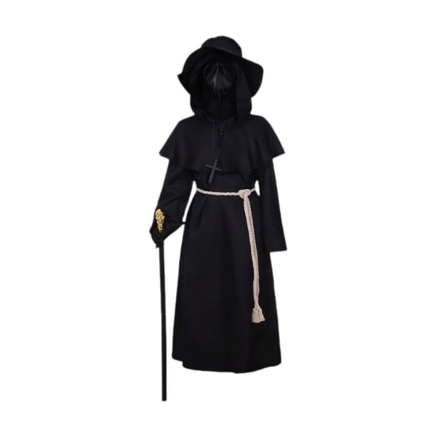 Túnica de poliéster para Halloween,Conjunto de disfraces de médico de la peste para Halloween para niños,Conjunto de disfraces de cosplay para niños,accesorios fotográficos,juegos de 140