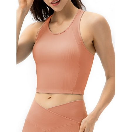 

Women Yoga Tank Tops with Built in Bra Crop Sports Vests