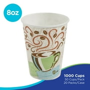 Dixie PerfecTouch 8 oz Paper Coffee Cups By GP PRO, Coffee Haze Design, 1000 Count (50 Disposable Cups Per Sleeve, 20 Sleeves Per Case), Style #5338CD