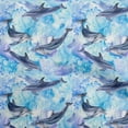 thumbnail image 1 of oneOone Cotton Poplin Twill Light Blue Fabric Whale Sewing Material Print Fabric By The Yard 56 Inch Wide, 1 of 6